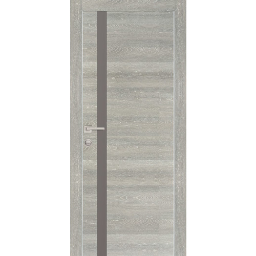 Дверь PX-8 AL кромка с 2-х ст. Дуб грей патина со стеклом