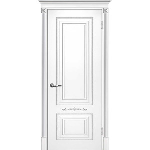 Дверь Смальта 04 Белый ral 9003 патина серебро