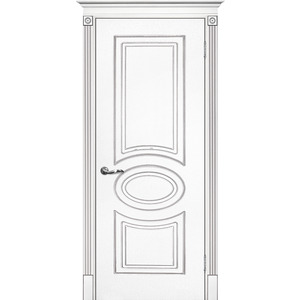 Дверь Смальта 03 Белый ral 9003 патина серебро