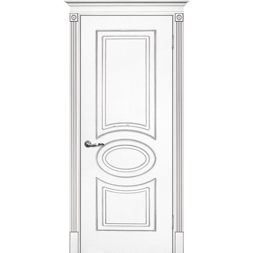 Дверь Смальта 03 Белый ral 9003 патина серебро