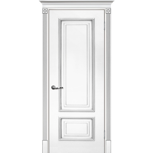 Дверь Смальта 08 Белый ral 9003 патина серебро