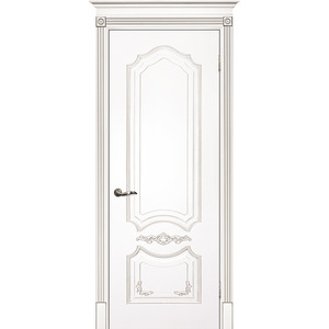 Дверь Смальта 10 Белый ral 9003 патина серебро