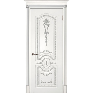 Дверь Смальта 11 Белый ral 9003 патина серебро