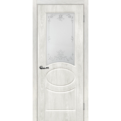 Дверь Сиена-1 Дуб жемчужный со стеклом