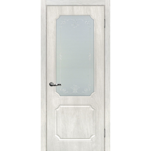Дверь Сиена-4 Дуб жемчужный со стеклом