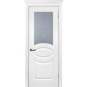 Дверь Смальта 12 Молочный ral 9010 со стеклом