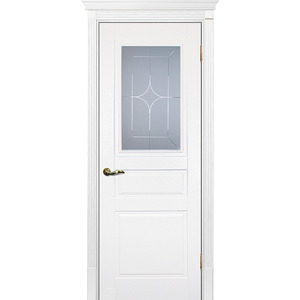 Дверь Смальта 01 Молочный ral 9010 со стеклом