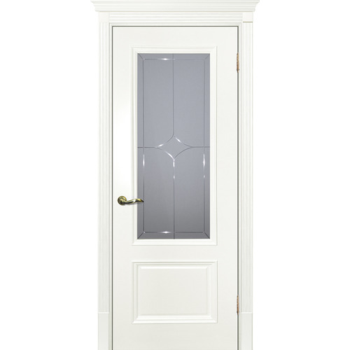 Дверь Смальта 07 Молочный ral 9010 со стеклом