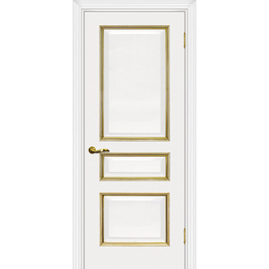 Дверь Мурано-2 белый, патина золото