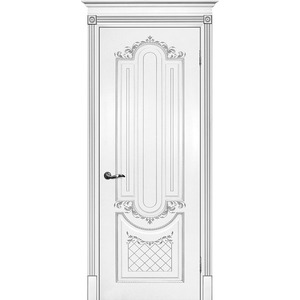 Дверь Смальта 13 Белый ral 9003 патина серебро