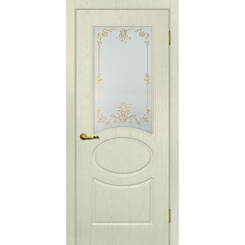 Дверь Сиена-1 Ваниль со стеклом