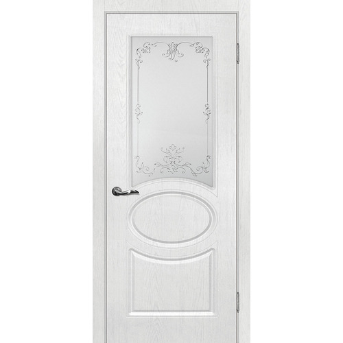 Дверь Сиена-1 Пломбир со стеклом