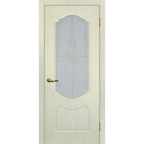 Дверь Сиена-2 Ваниль со стеклом