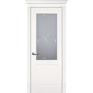 Дверь Смальта 15 Молочный ral 9010 со стеклом
