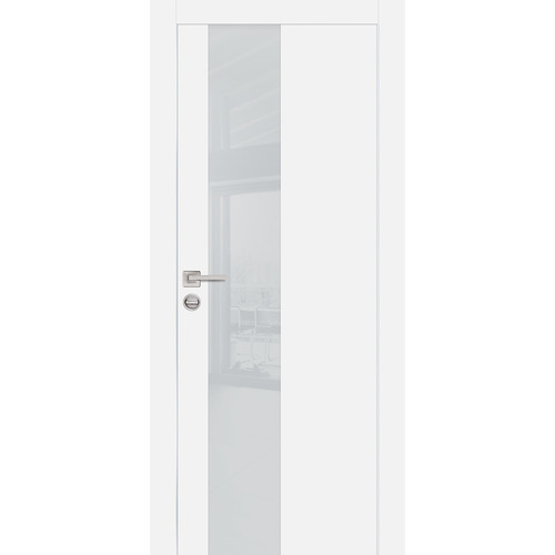 Дверь PX-6 AL кромка с 2-х ст. Белый со стеклом