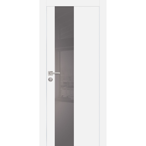 Дверь PX-6 AL кромка с 2-х ст. Белый со стеклом