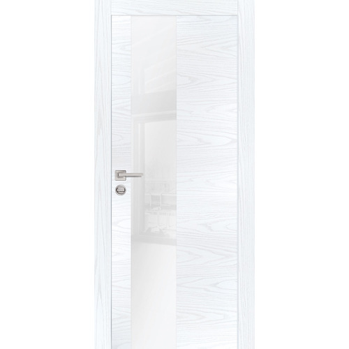 Дверь PX-6 AL кромка с 2-х ст. Дуб скай белый со стеклом