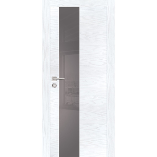 Дверь PX-6 AL кромка с 2-х ст. Дуб скай белый со стеклом