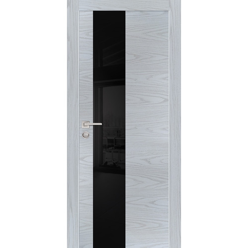 Дверь PX-6 AL кромка с 2-х ст. Дуб скай серый со стеклом