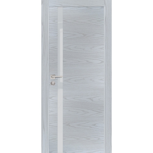 Дверь PX-8 AL кромка с 2-х ст. Дуб скай серый со стеклом