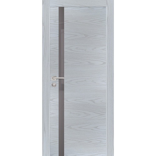 Дверь PX-8 AL кромка с 2-х ст. Дуб скай серый со стеклом