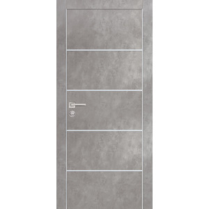 Дверь PX-12 AL кромка с 2-х ст. Серый бетон