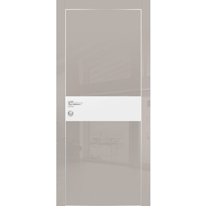 Дверь HGX-3 Латте глянец со стеклом