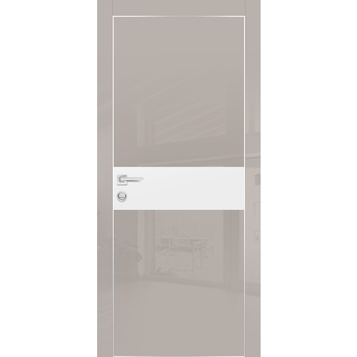 Дверь HGX-3 Латте глянец со стеклом