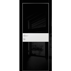 Дверь HGX-3 Черный глянец со стеклом