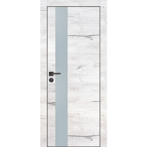 Дверь PX-10 черная кромка с 4-х ст. Дуб арктик со стеклом