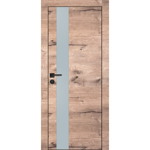 Дверь PX-10 черная кромка с 4-х ст. Дуб пацифик со стеклом