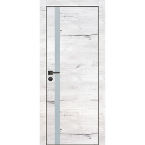 Дверь PX-8 черная кромка с 4-х ст. Дуб арктик со стеклом