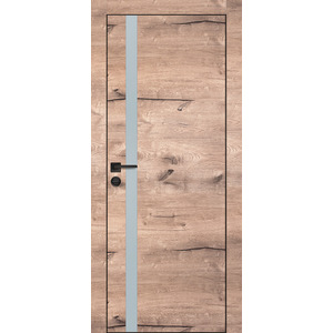 Дверь PX-8 черная кромка с 4-х ст. Дуб пацифик со стеклом