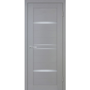 Дверь Деко-18 nanotex soft серый тик со стеклом