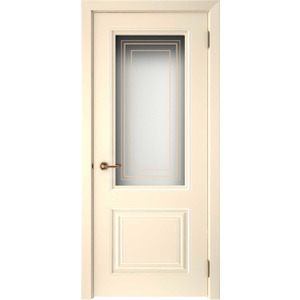 Дверь Смальта-42 Ваниль ral со стеклом