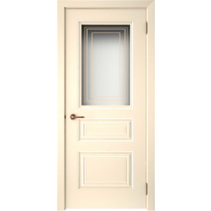 Дверь Смальта-44 Ваниль ral со стеклом