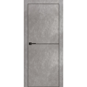 Дверь PX-19 черная кромка с 4-х ст. Серый бетон