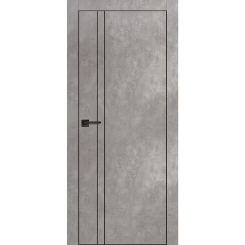 Дверь PX-20 черная кромка с 4-х ст. Серый бетон