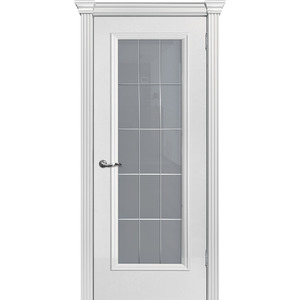 Дверь Смальта-Шарм 01 Молочный ral 9010 со стеклом