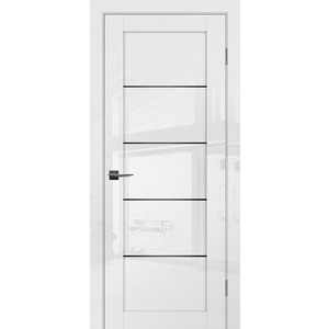 Дверь G-15 Белый глянец со стеклом