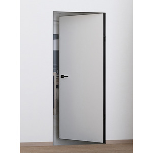 Дверь PX-0 REVERSE Invisible кромка черная. с 4-х сторон белый грунт.Размер 200 х 60 см.