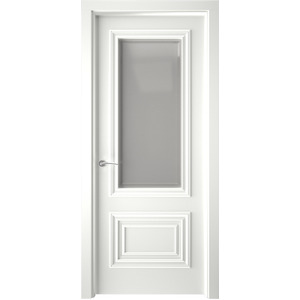 Дверь Смальта 19 Белый ral 9003 со стеклом